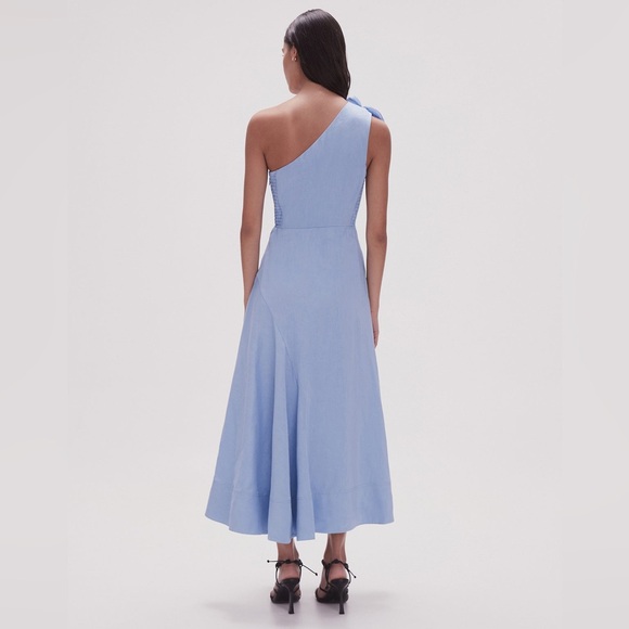 Aje Adelia One-Shoulder Ruffled Dupioni-Trimmed Midi Dress AU 10 US 6 NWT 595$ - Picture 7 of 15